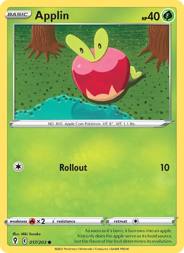 Applin 17/203 Evolving Skies Pokémon card