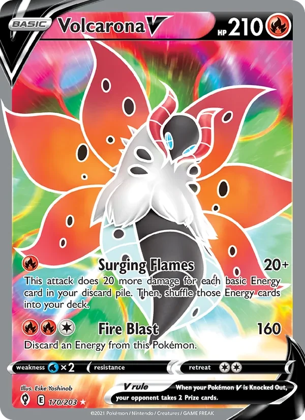 Volcarona V 170/203 Evolving Skies Pokémon card