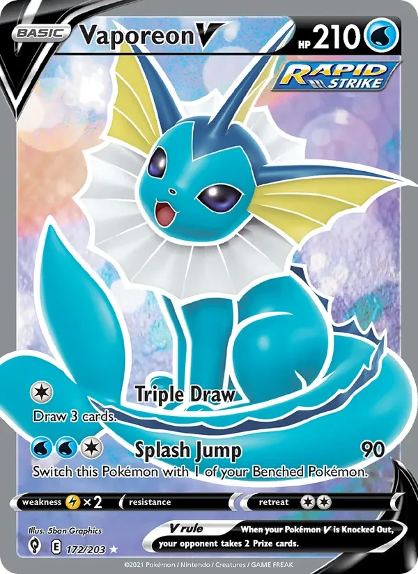 Vaporeon V 172/203 Evolving Skies Pokémon card