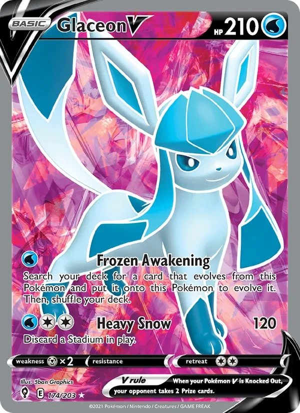 Glaceon V 174/203 Evolving Skies Pokémon card