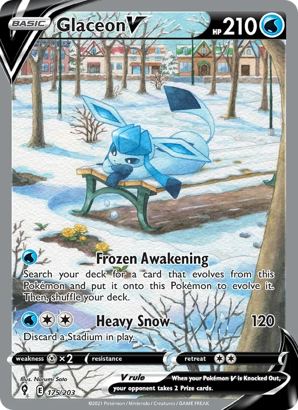 Glaceon V 175/203 Evolving Skies Pokémon card