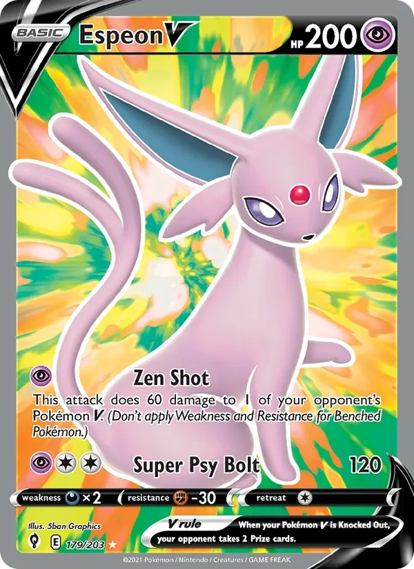 Espeon V 179/203 Evolving Skies Pokémon card