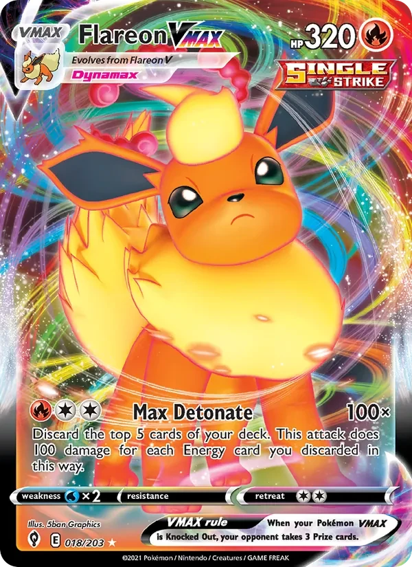 Flareon VMAX 18/203 Evolving Skies Pokémon card