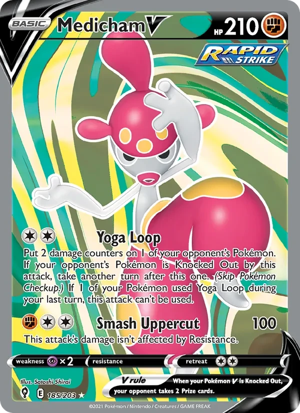 Medicham V 185/203 Evolving Skies Pokémon card