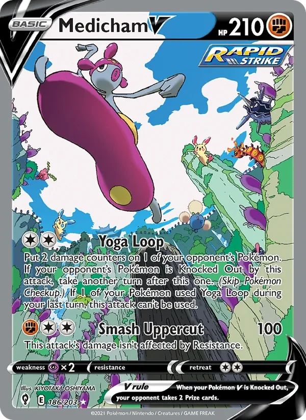 Medicham V 186/203 Evolving Skies Pokémon card