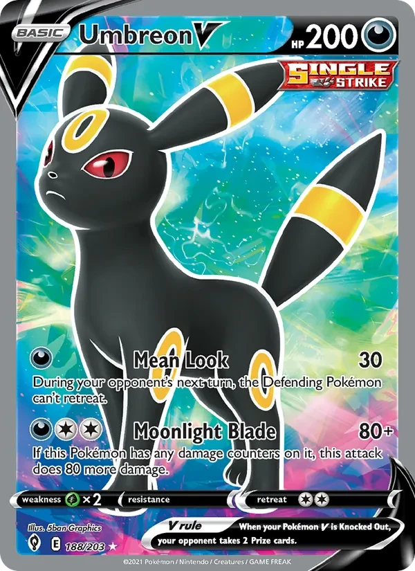 Umbreon V 188/203 Evolving Skies Pokémon card