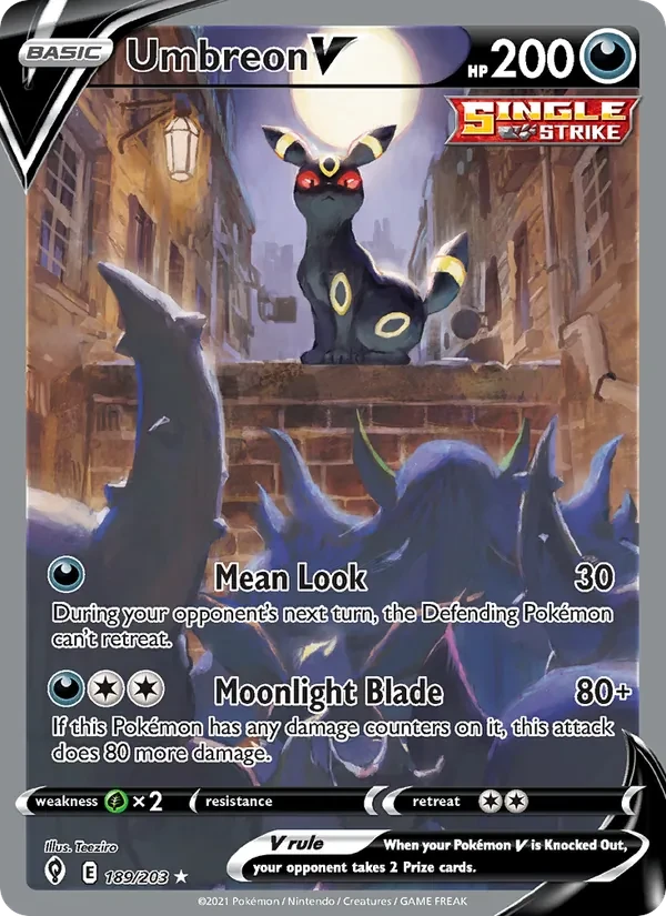 Umbreon V 189/203 Evolving Skies Pokémon card