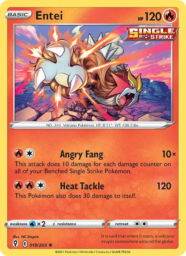 Entei 19/203 Evolving Skies Pokémon card