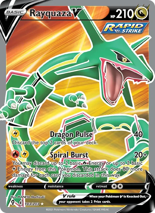Rayquaza V 193/203 Evolving Skies Pokémon card