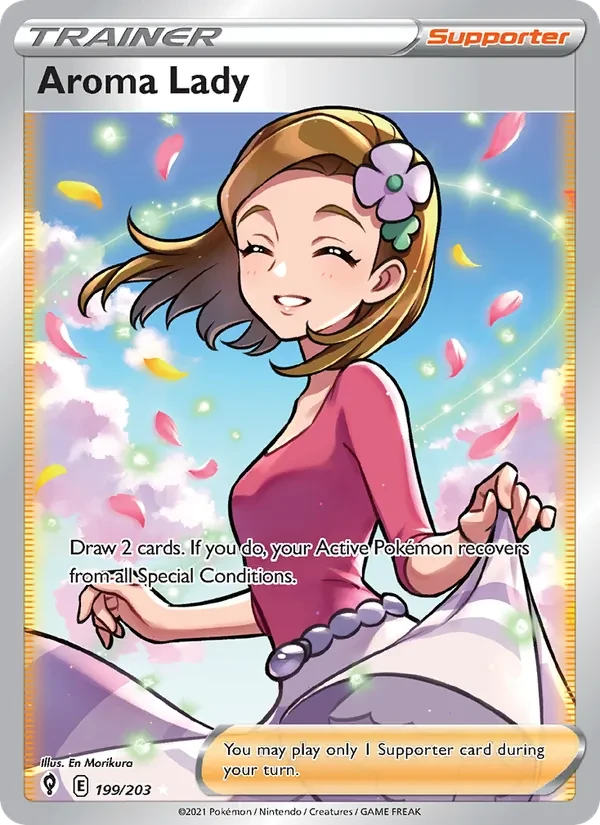 Aroma Lady 199/203 Evolving Skies Pokémon card