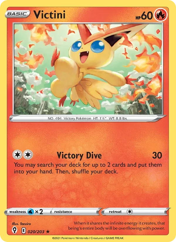 Victini 20/203 Evolving Skies Pokémon card