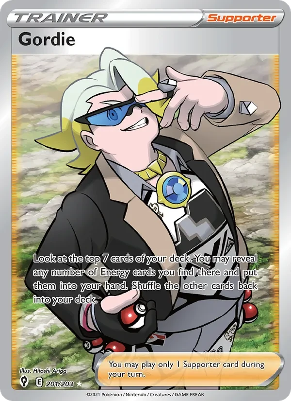 Gordie 201/203 Evolving Skies Pokémon card