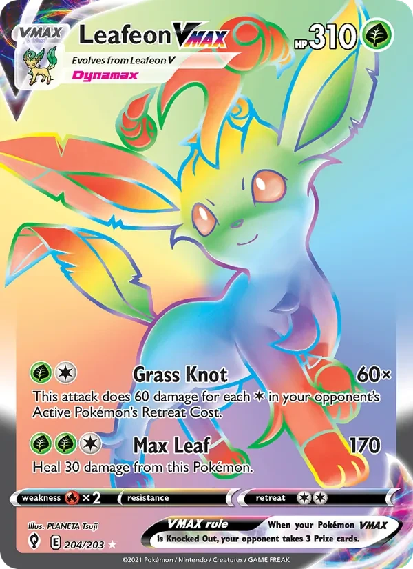 Leafeon VMAX 204/203 Evolving Skies Pokémon card