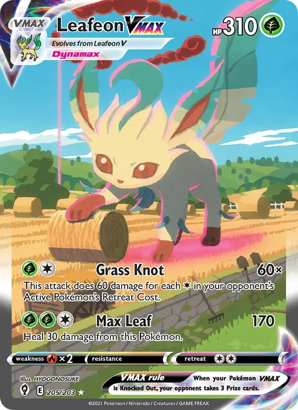 Leafeon VMAX 205/203 Evolving Skies Pokémon card