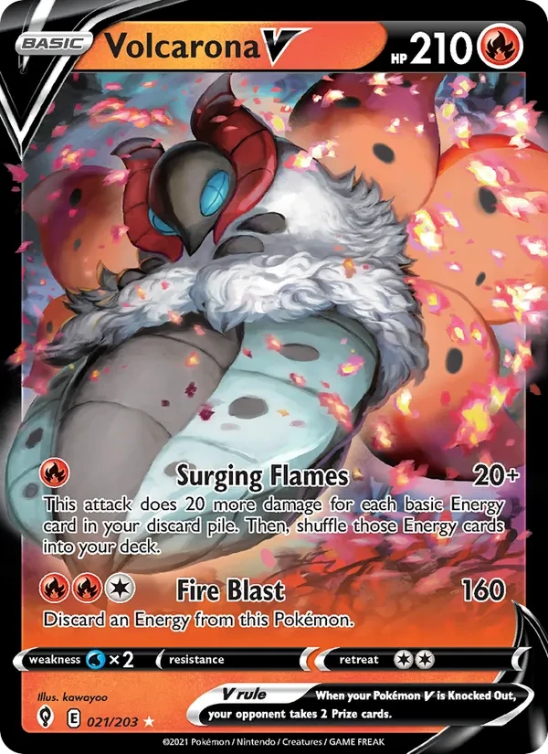 Volcarona V 21/203 Evolving Skies Pokémon card