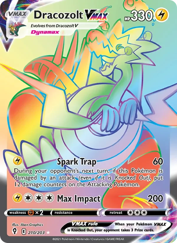 Dracozolt VMAX 210/203 Evolving Skies Pokémon card