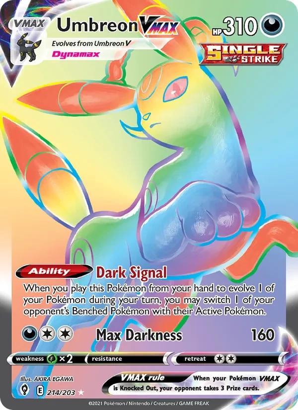 Umbreon VMAX 214/203 Evolving Skies Pokémon card