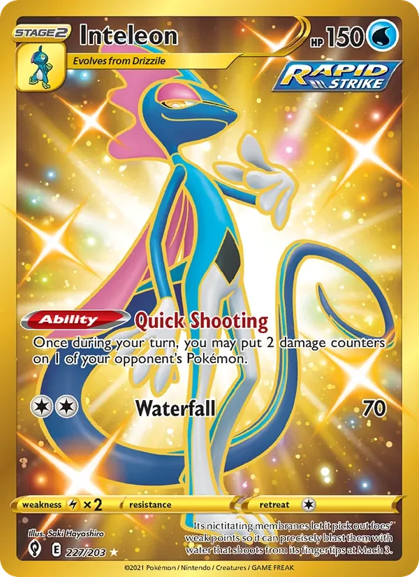 Inteleon 227/203 Evolving Skies Pokémon card