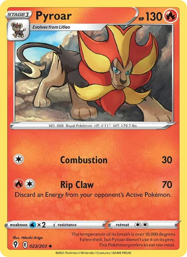 Pyroar 23/203 Evolving Skies Pokémon Karte