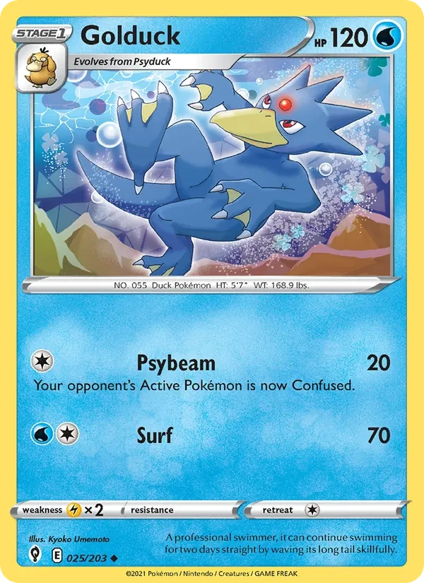 Golduck 25/203 Evolving Skies Pokémon card
