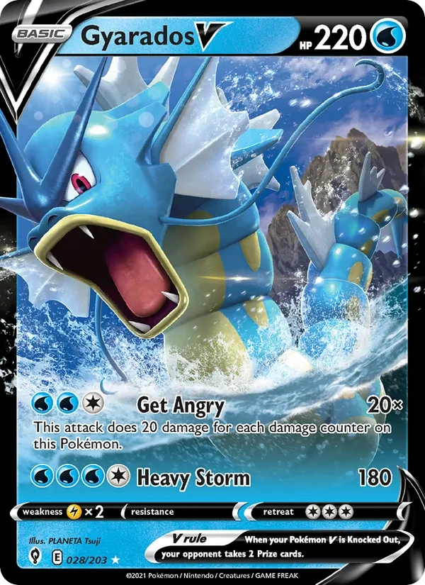Gyarados V 28/203 Evolving Skies Pokémon card