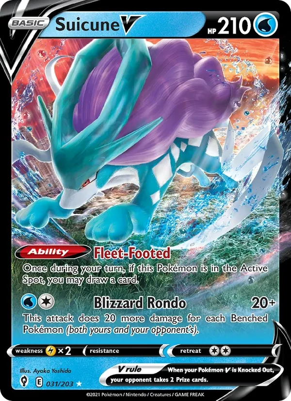 Suicune V 31/203 Evolving Skies Pokémon card
