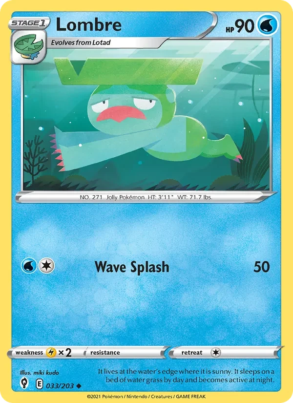 Lombre 33/203 Evolving Skies Pokémon card