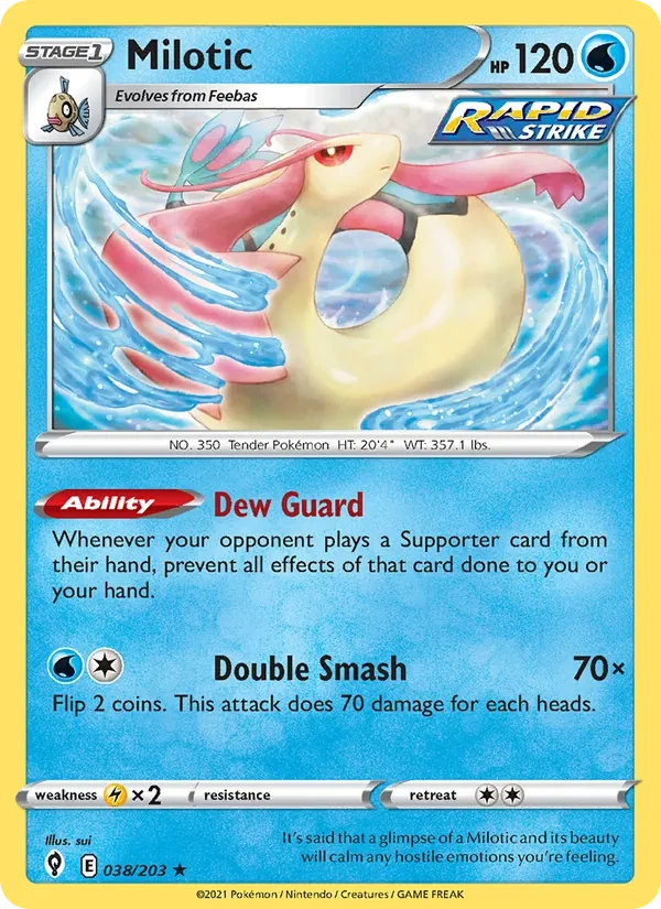 Carta Pokémon Milotic 38/203 Evolving Skies