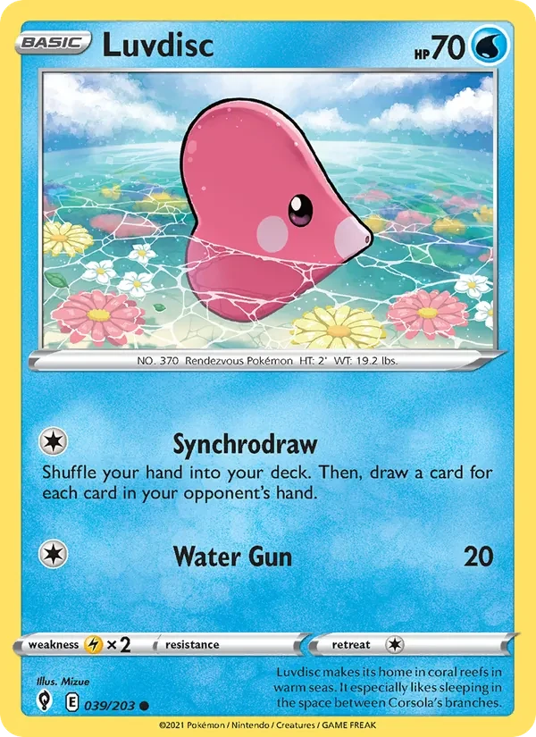 Luvdisc 39/203 Evolving Skies Pokémon Karte