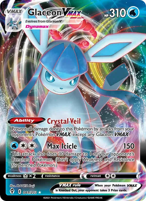 Glaceon VMAX 41/203 Evolving Skies Pokémon Karte