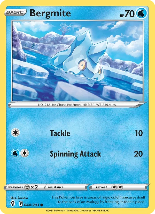 Bergmite 44/203 Evolving Skies Pokémon Karte