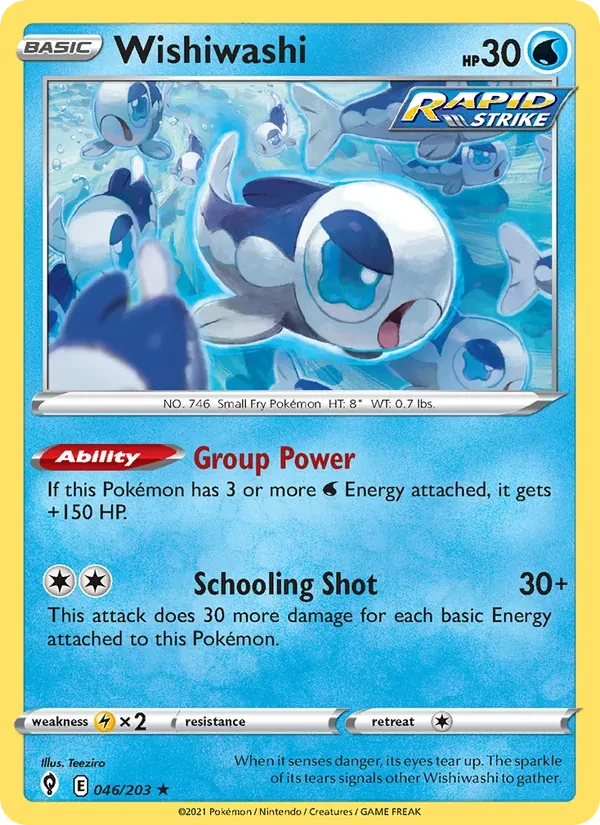 Wishiwashi 46/203 Evolving Skies Pokémon card