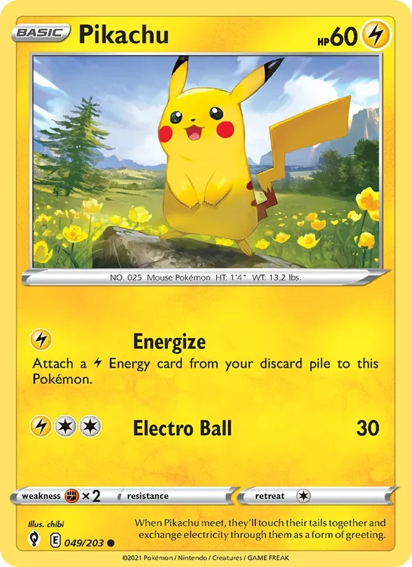 Pikachu 49/203 Evolving Skies Pokémon kaart
