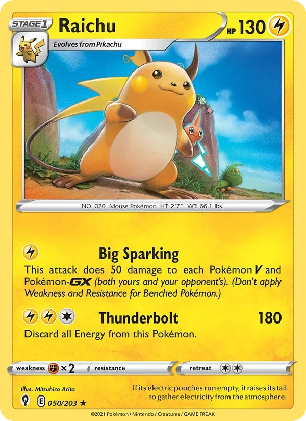Carta Pokémon Raichu 50/203 Evolving Skies