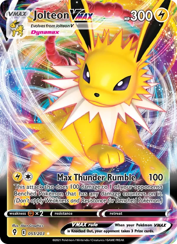 Jolteon VMAX 51/203 Evolving Skies Pokémon card