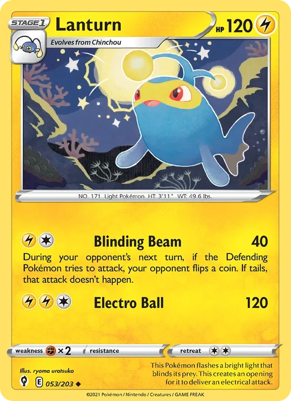 Lanturn 53/203 Evolving Skies Pokémon Karte