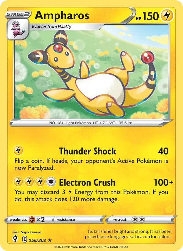Ampharos 56/203 Evolving Skies Pokémon card