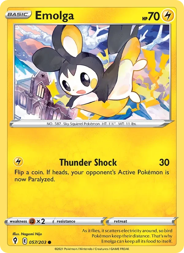 Emolga 57/203 Evolving Skies Pokémon card