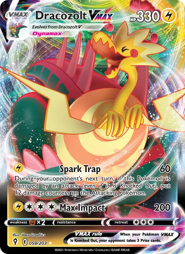 Dracozolt VMAX 59/203 Evolving Skies Pokémon card
