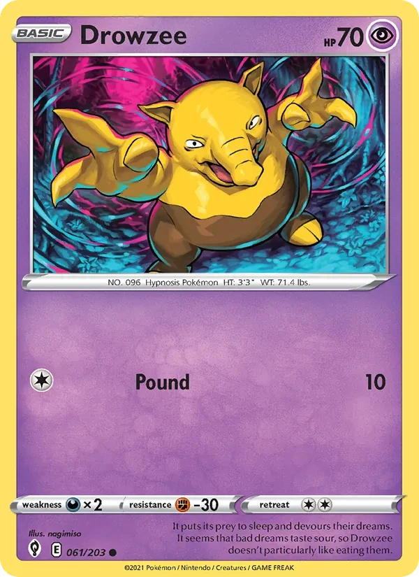 Drowzee 61/203 Evolving Skies Pokémon kaart