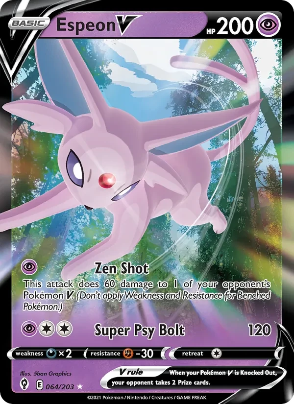 Espeon V 64/203 Evolving Skies Pokémon card