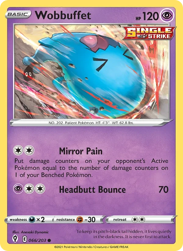 Wobbuffet 66/203 Evolving Skies Pokémon card
