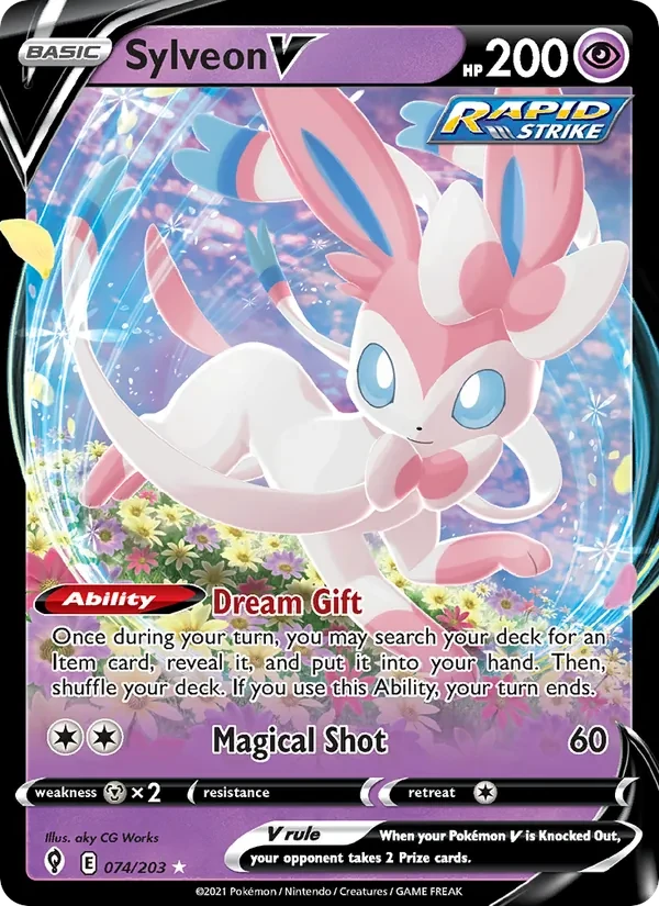 Sylveon V 74/203 Evolving Skies Pokémon card