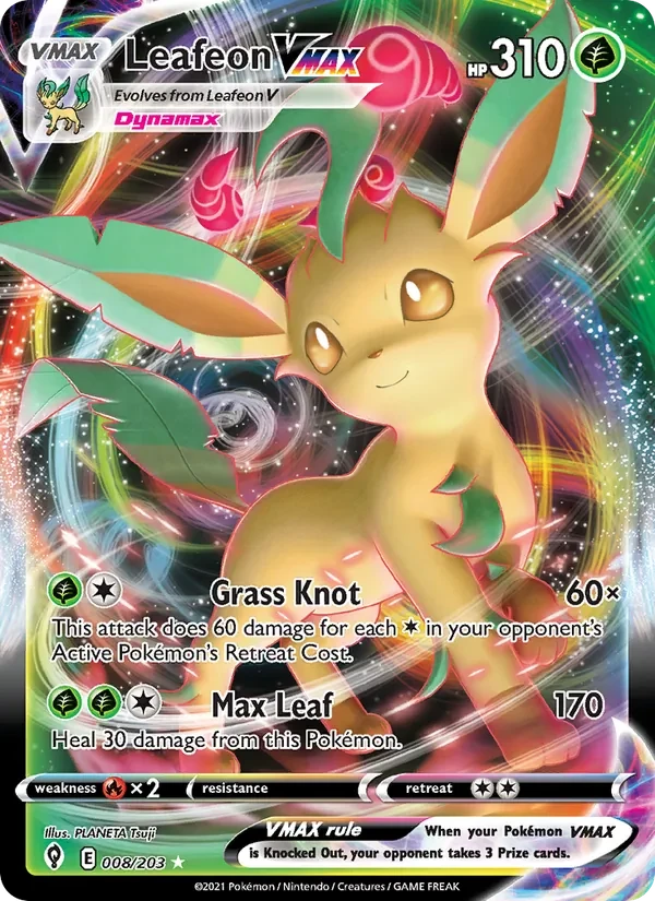 Leafeon VMAX 8/203 Evolving Skies Pokémon card