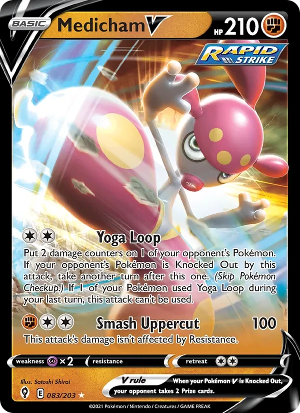 Medicham V 83/203 Evolving Skies Pokémon card