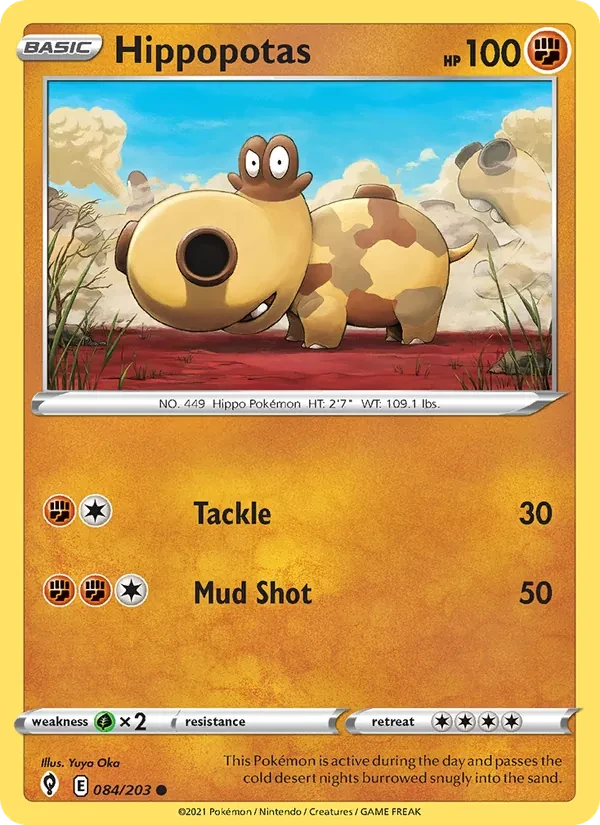 Hippopotas 84/203 Evolving Skies Pokémon card