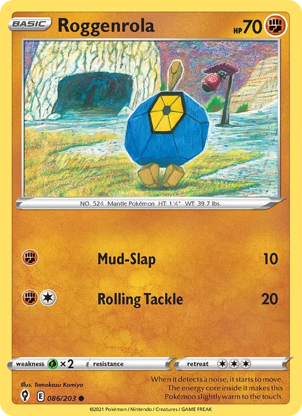 Roggenrola 86/203 Evolving Skies Pokémon card
