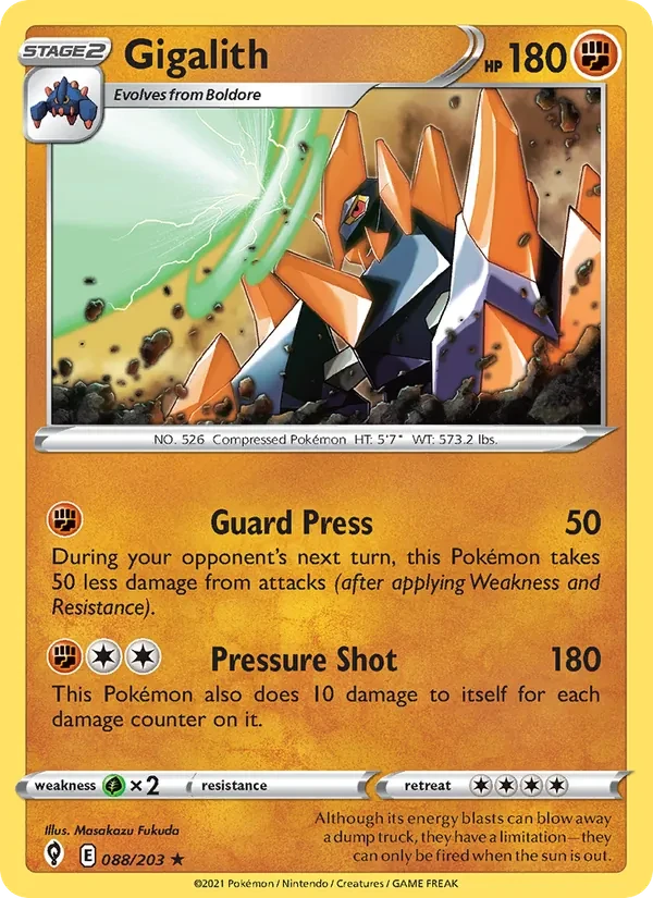 Gigalith 88/203 Evolving Skies Pokémon card