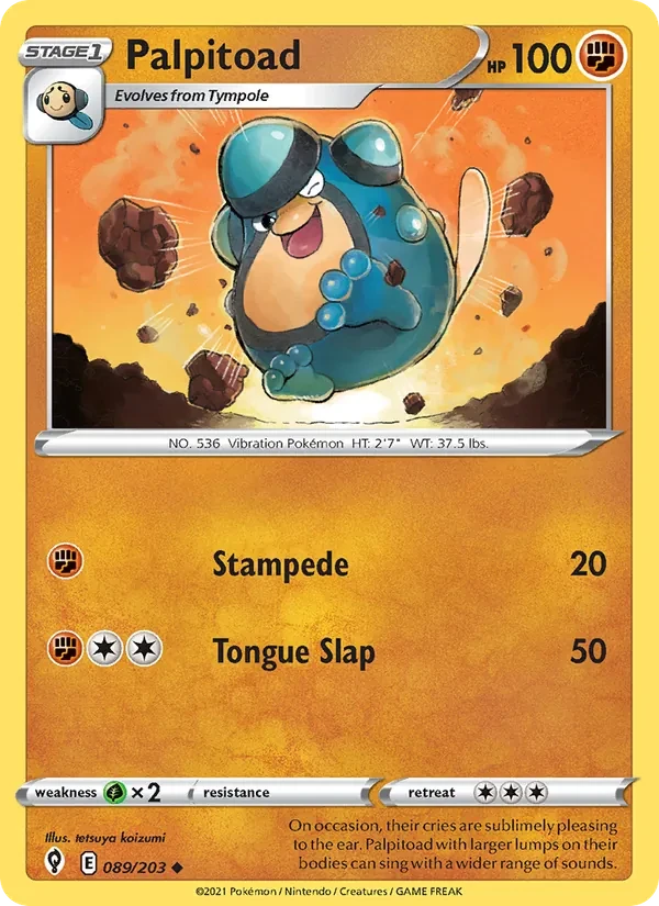 Palpitoad 89/203 Evolving Skies Pokémon Karte