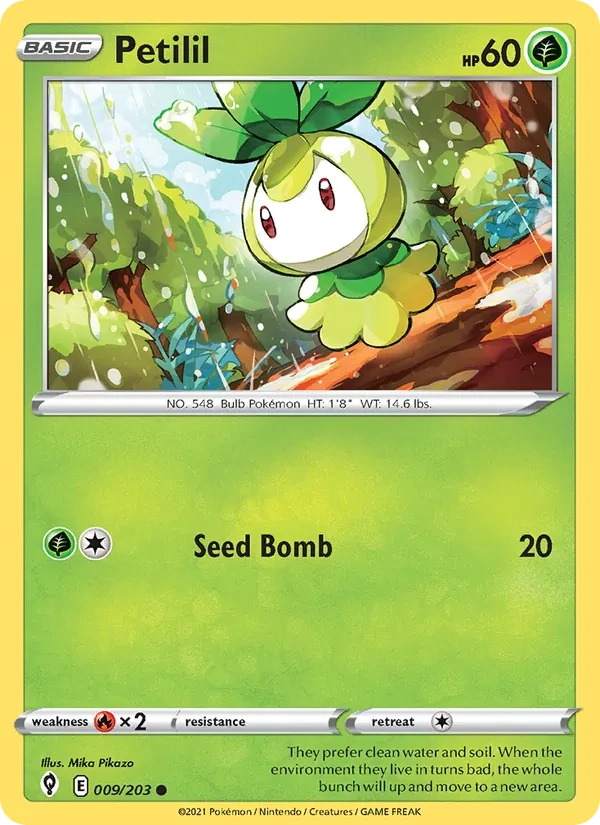 Petilil 9/203 Evolving Skies Pokémon Karte